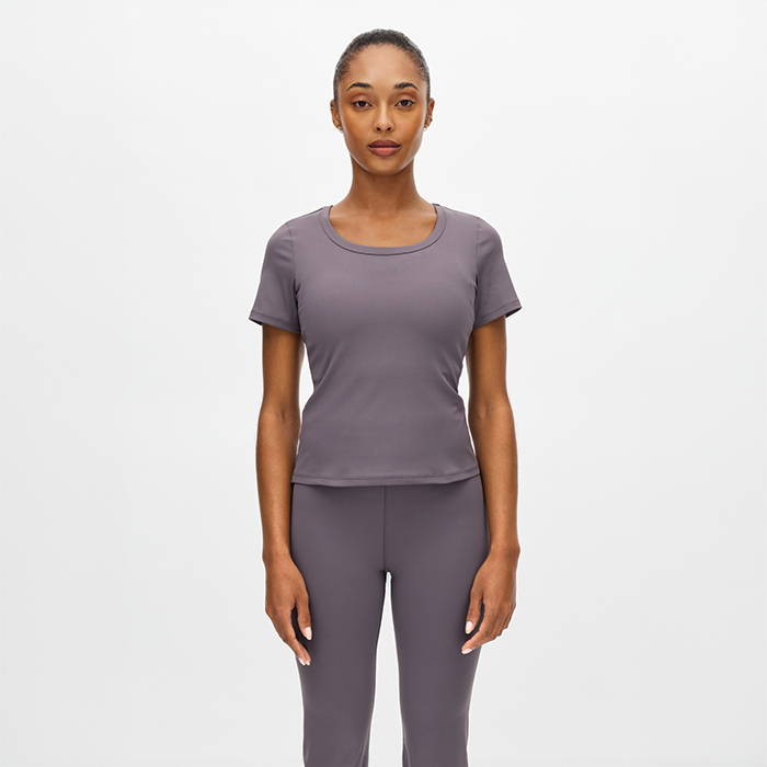 Rib Träningstshirt Lila