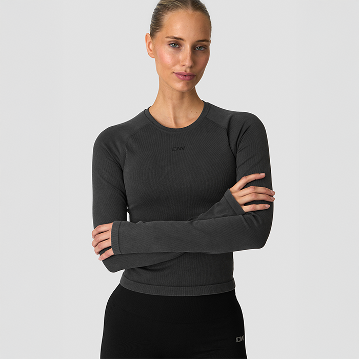 Sculpt Sömlös Långärmad Tröja Svart