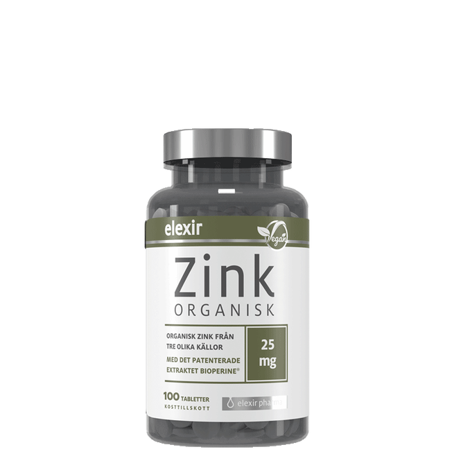 Organisk Zink 25 mg 100 tabletter