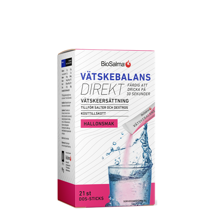 Vätskebalans Direkt Vätskeersättning 21 portionspåsar Hallon