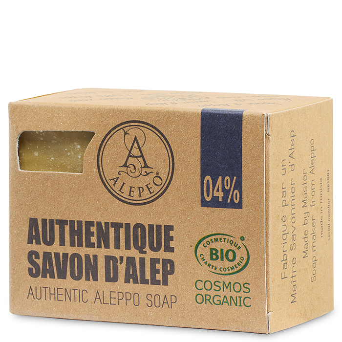 Aleppotvål 4% Lagerbärsolja 200 g