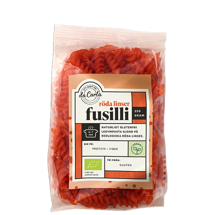 Röda Linser Ekologisk Fusilli 250 g