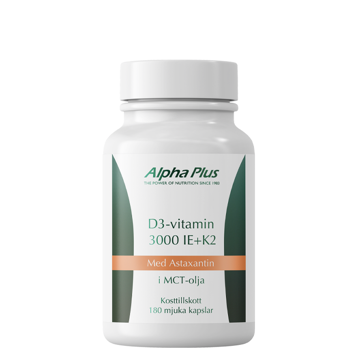 D3-vitamin 3000 IE + K2 180 kapslar