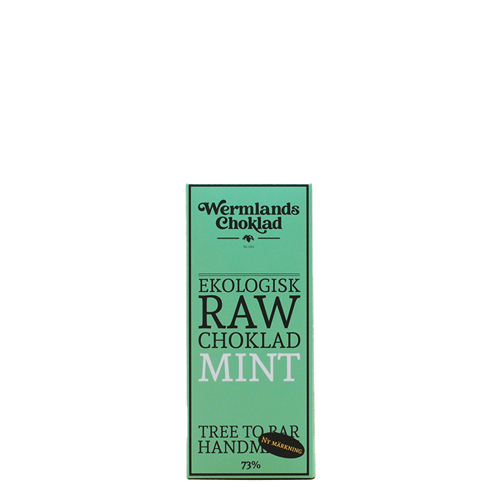 Raw Ekologisk Choklad Mint Och Nibs 50 g