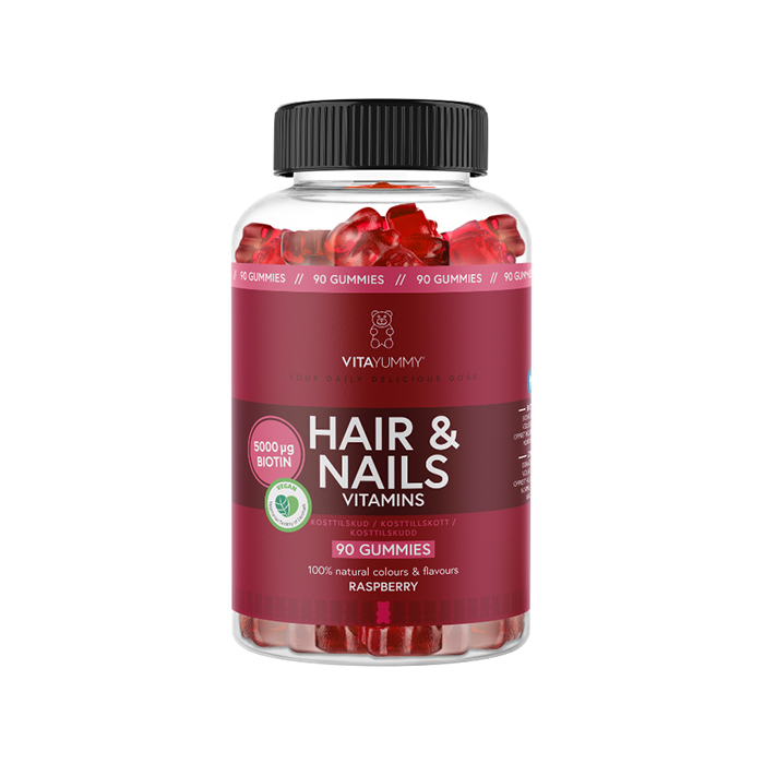 Hair & Nails Vitamins Hallon 90 st Gummies
