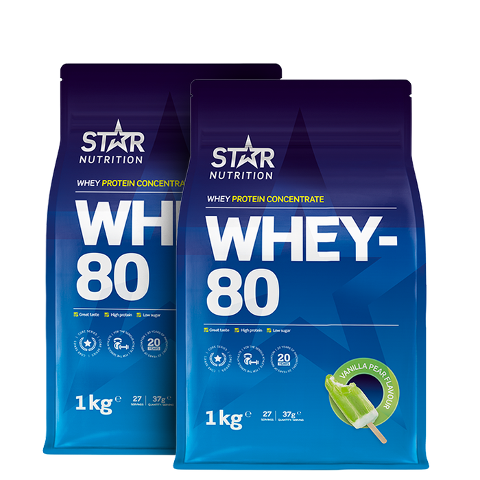 2 x Whey-80 Vassleprotein 1 kg