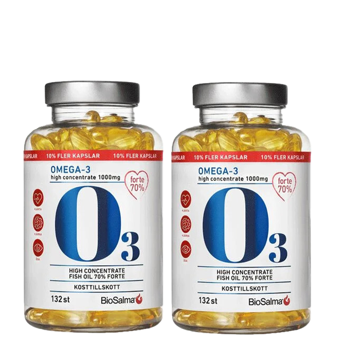 2 x Omega3 Forte 70% 1000 mg 132 kapslar