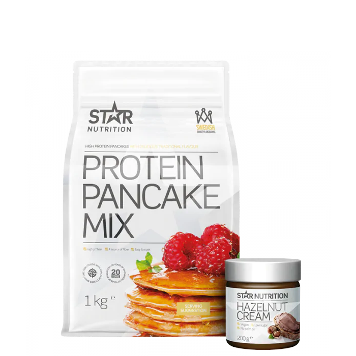 Proteinpannkakor 1 kg + Protein Hasselnötskräm 200 g