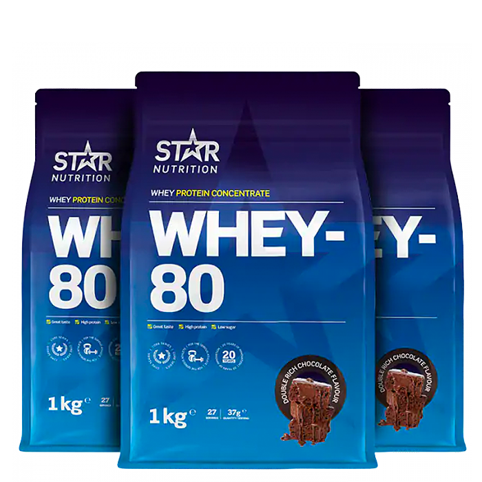 Mix&Match: 3 x Whey-80 Vassleprotein 1 kg